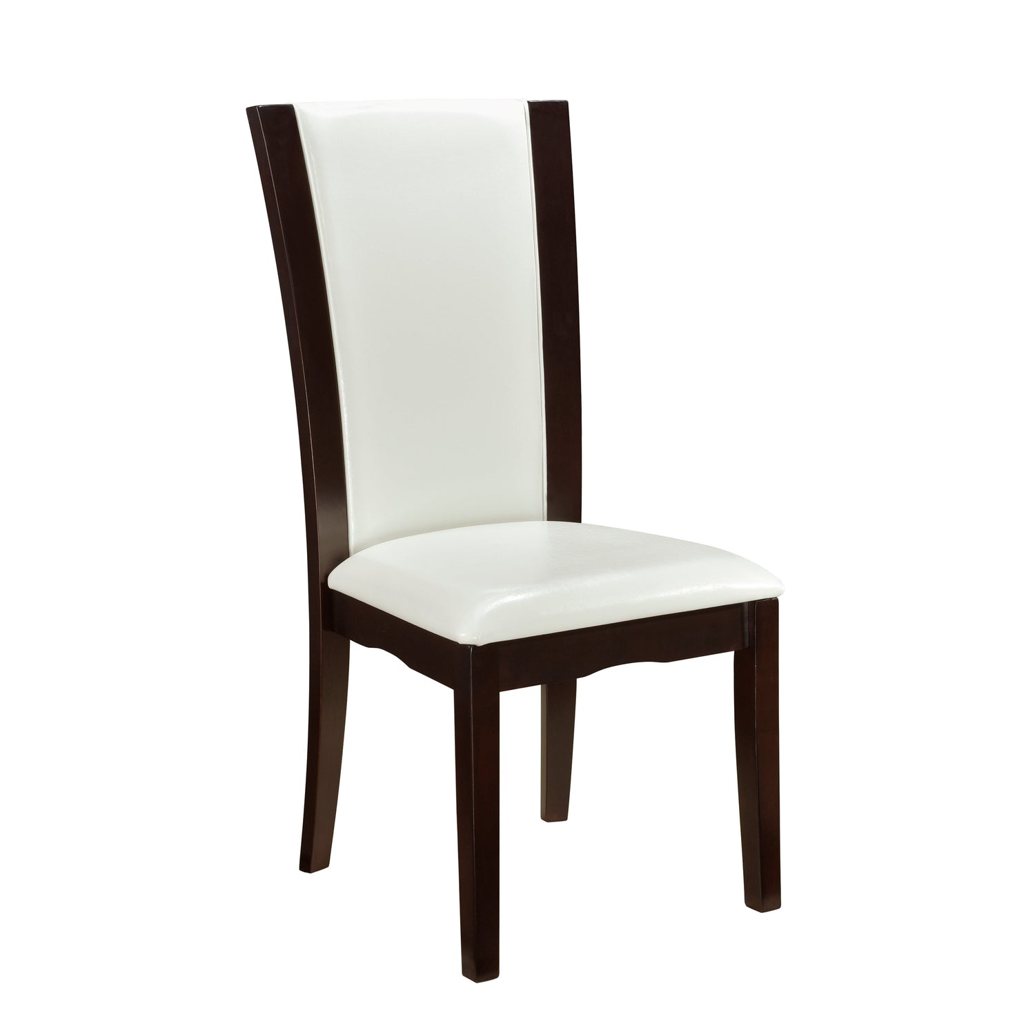 Daisy Espresso/White 5-Piece 48" Glass-Top Round Dining Room Set from Homelegance - Luna Furniture