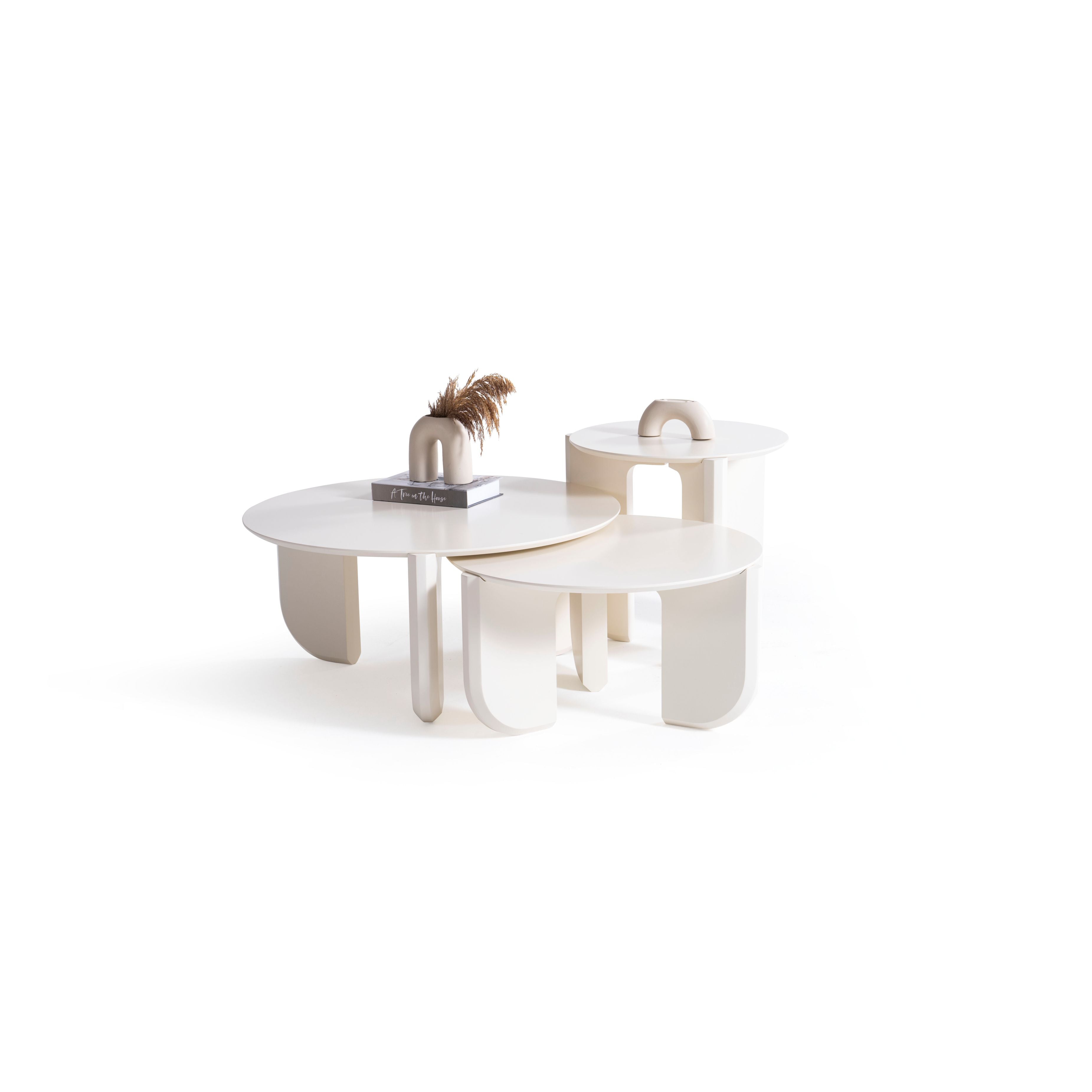 720 Cream 3 Pc Coffee Table Set [ETA: 3/15] - 720CREAM-COFSET