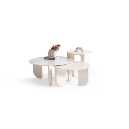 720 Cream 3 Pc Coffee Table Set [ETA: 3/15] - 720CREAM-COFSET