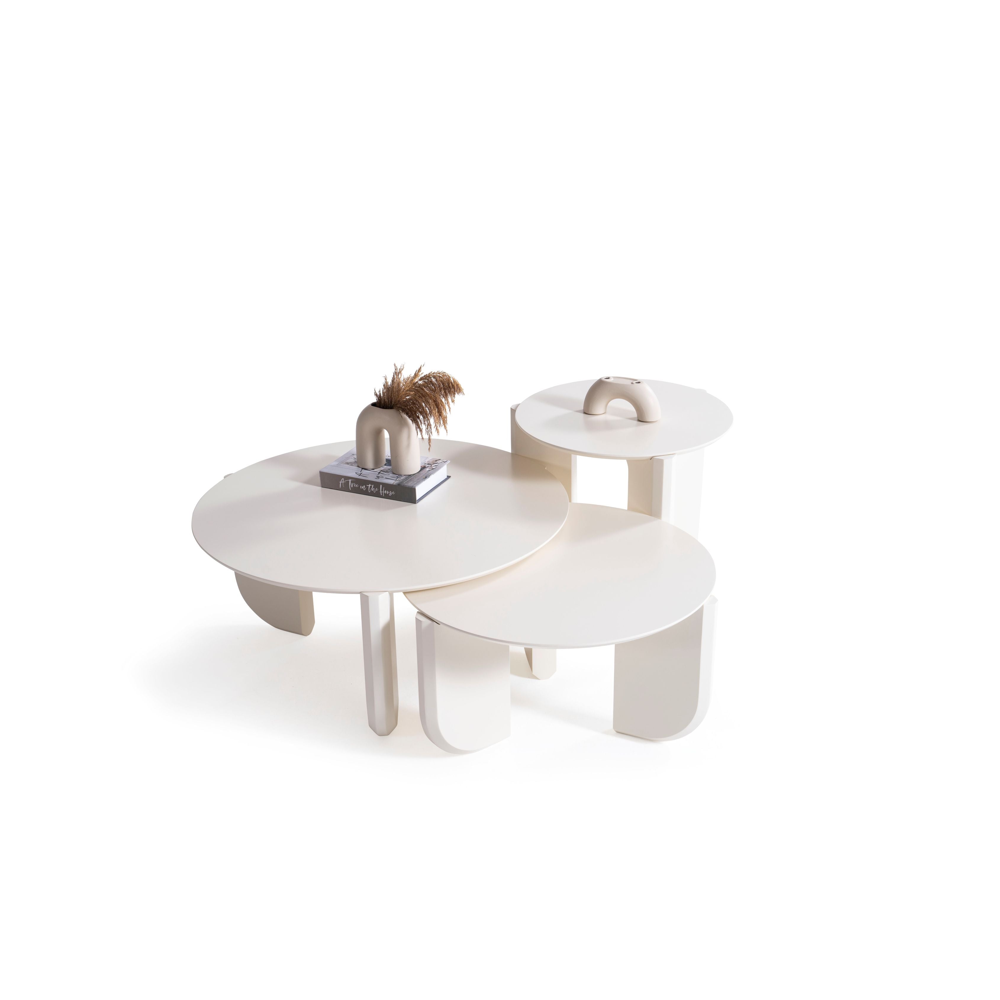 720 Cream 3 Pc Coffee Table Set [ETA: 3/15] - 720CREAM-COFSET