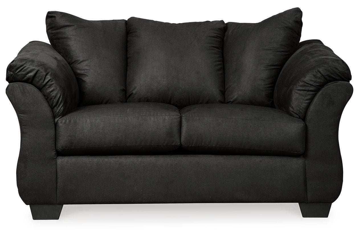 Darcy Black Loveseat and Ottoman -  Ashley - Luna Furniture