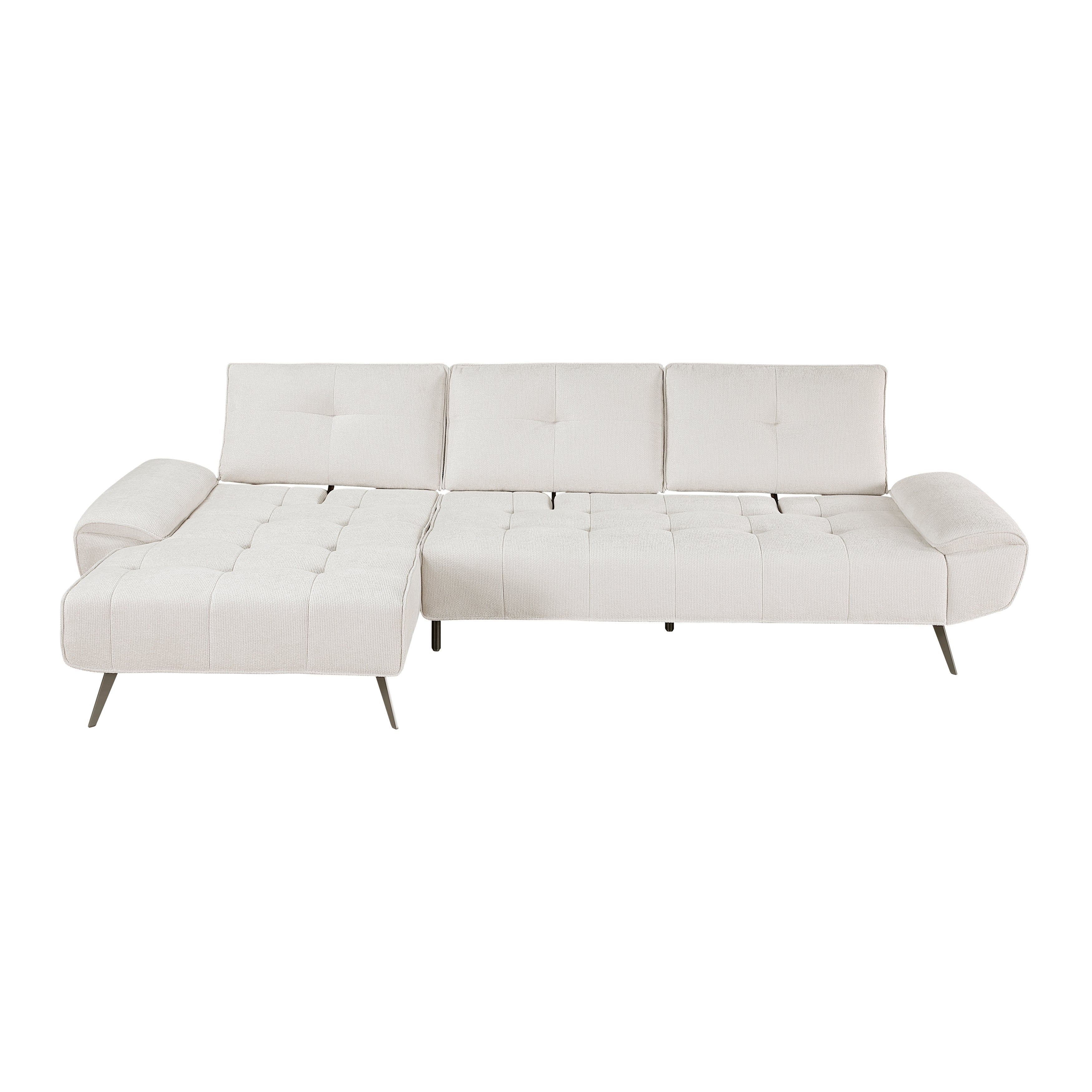 8400BEG*2LC2R (2)2-Piece Sectional with Left Chaise and Dual-position Backs for Adjustable Seat Depth - 8400BEG*2LC2R