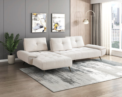 8400BEG*2LC2R (2)2-Piece Sectional with Left Chaise and Dual-position Backs for Adjustable Seat Depth - 8400BEG*2LC2R