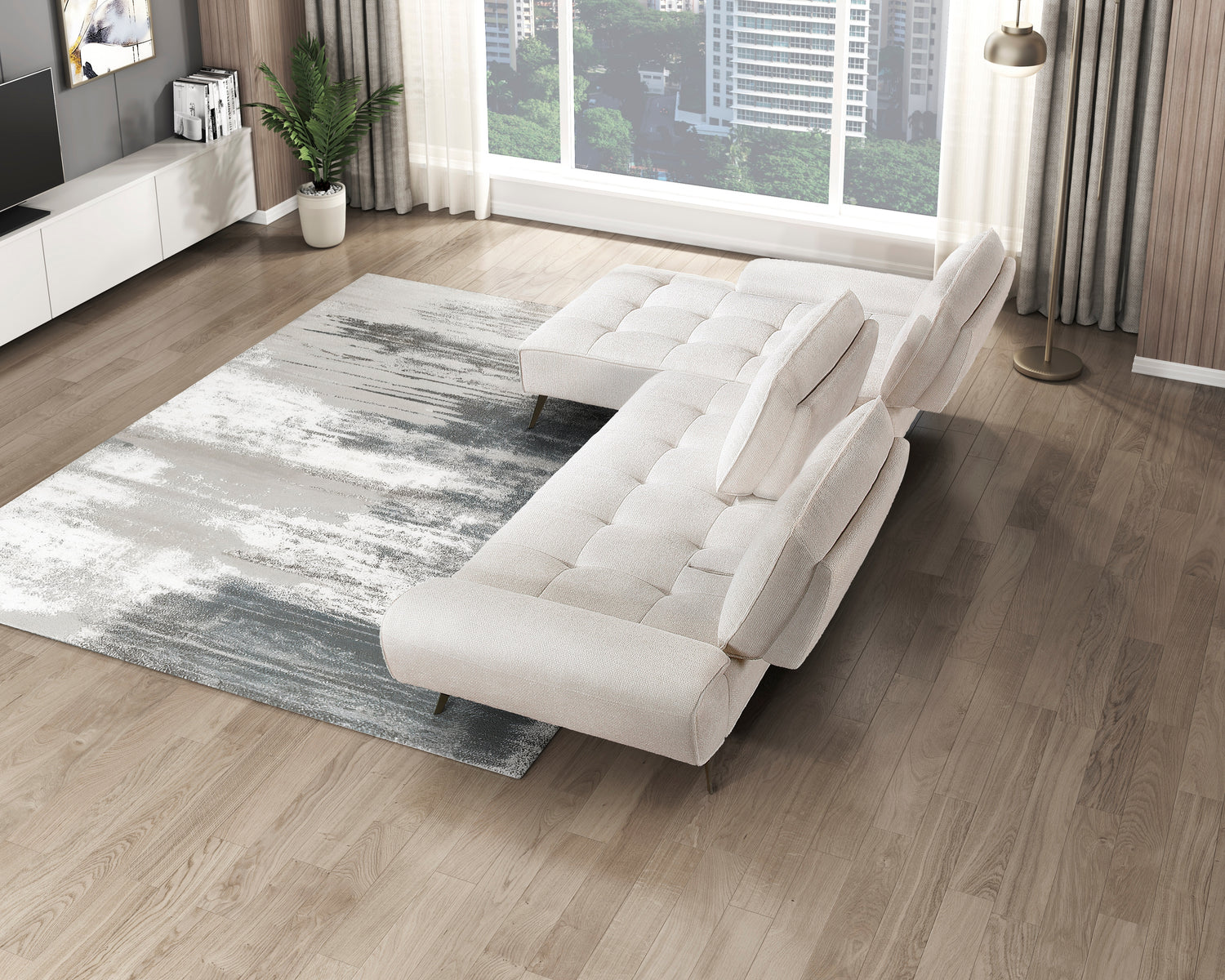 8400BEG*2LC2R (2)2-Piece Sectional with Left Chaise and Dual-position Backs for Adjustable Seat Depth - 8400BEG*2LC2R