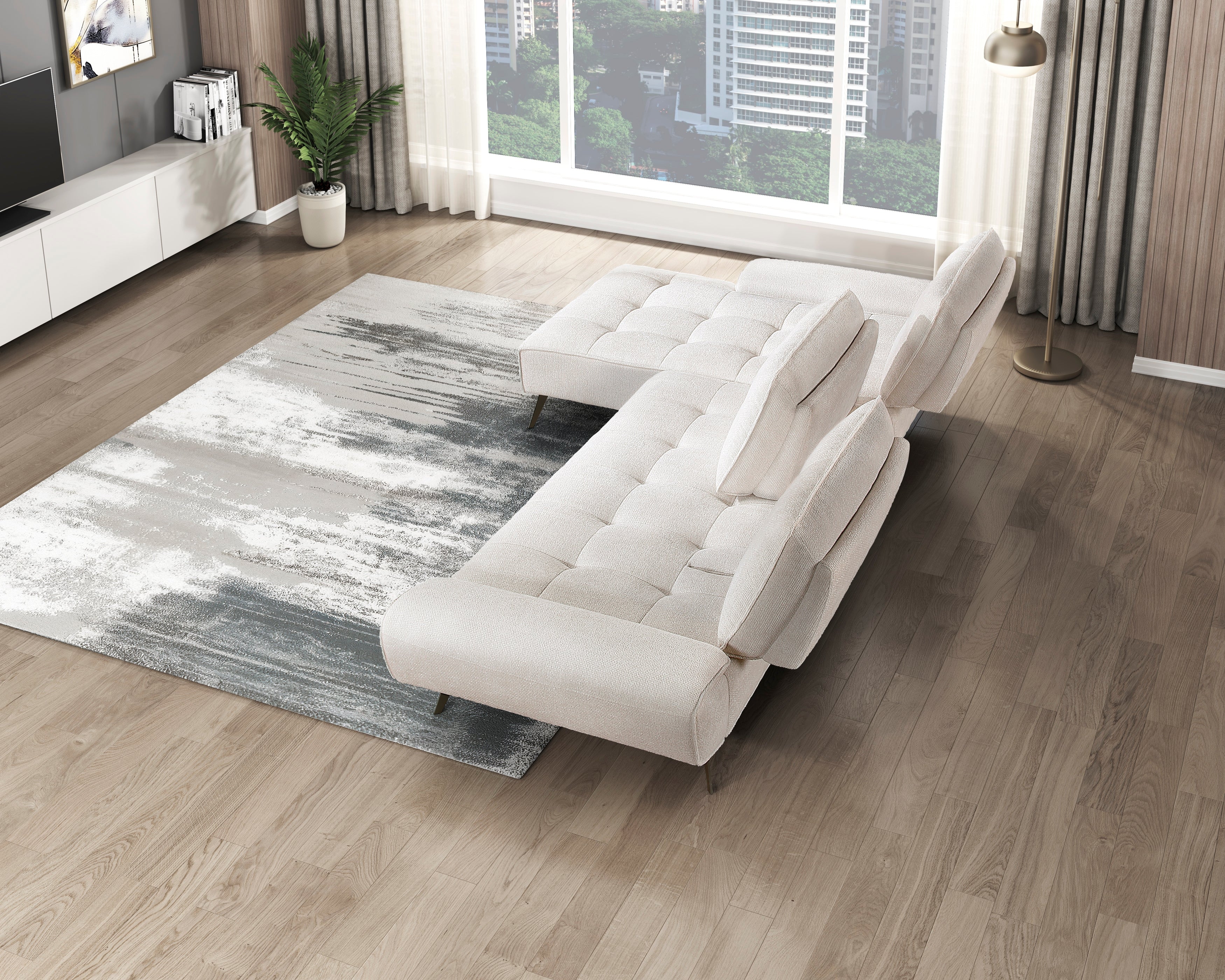 8400BEG*2LC2R (2)2-Piece Sectional with Left Chaise and Dual-position Backs for Adjustable Seat Depth - 8400BEG*2LC2R