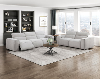 8414GRY-2PWH* (2)Power Double Reclining Love Seat with Power Headrests - 8414GRY-2PWH*