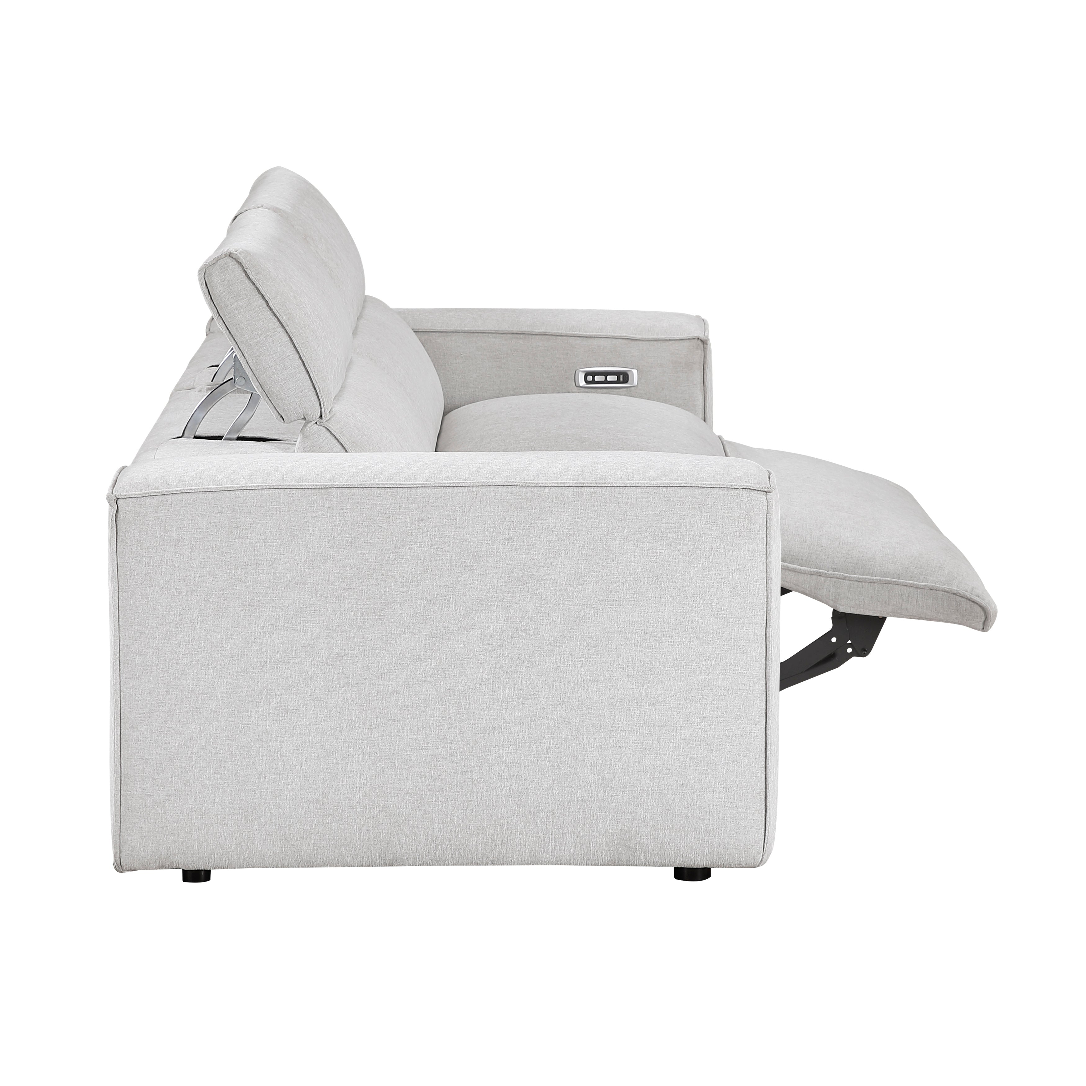 8414GRY-2PWH* (2)Power Double Reclining Love Seat with Power Headrests - 8414GRY-2PWH*