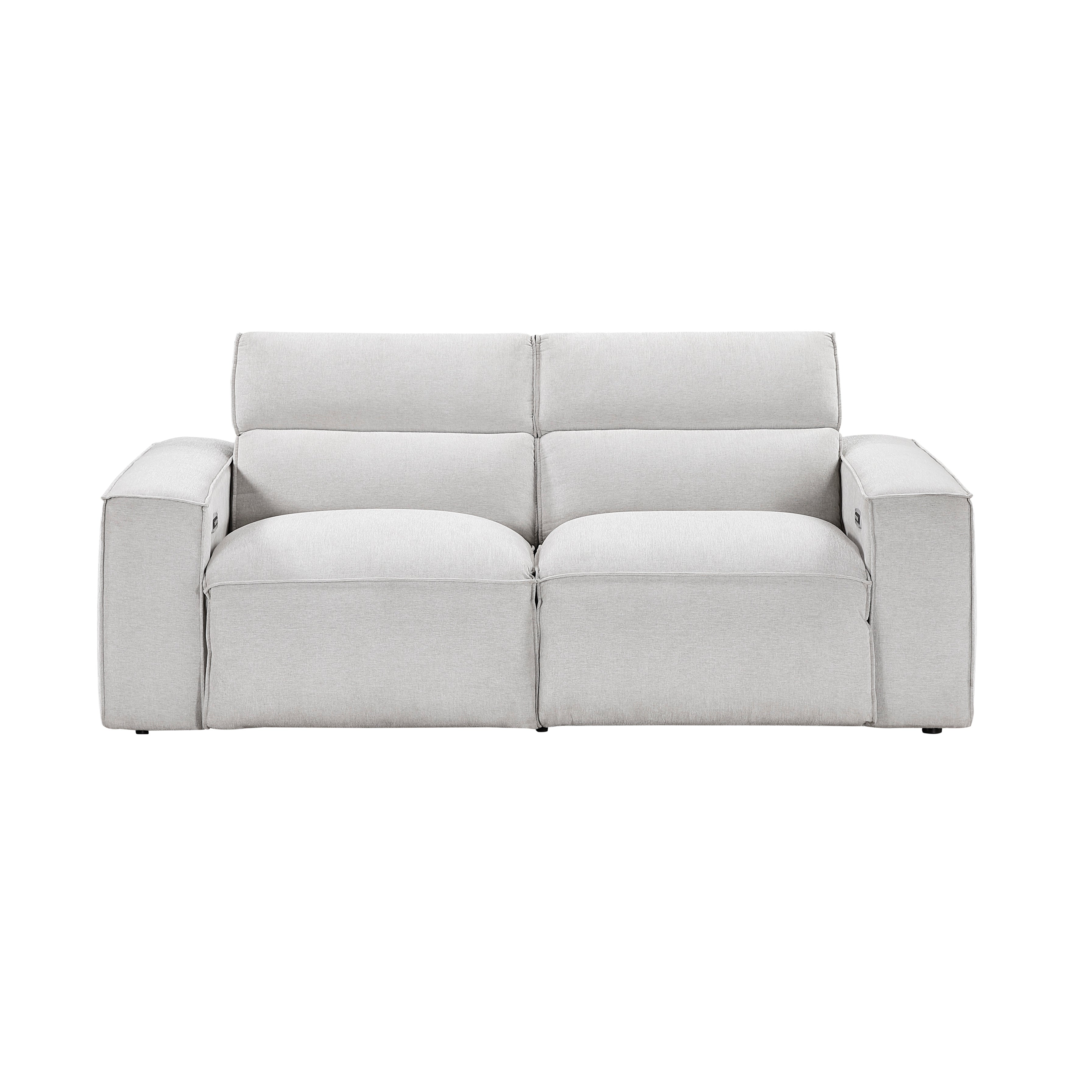 8414GRY-2PWH* (2)Power Double Reclining Love Seat with Power Headrests - 8414GRY-2PWH*