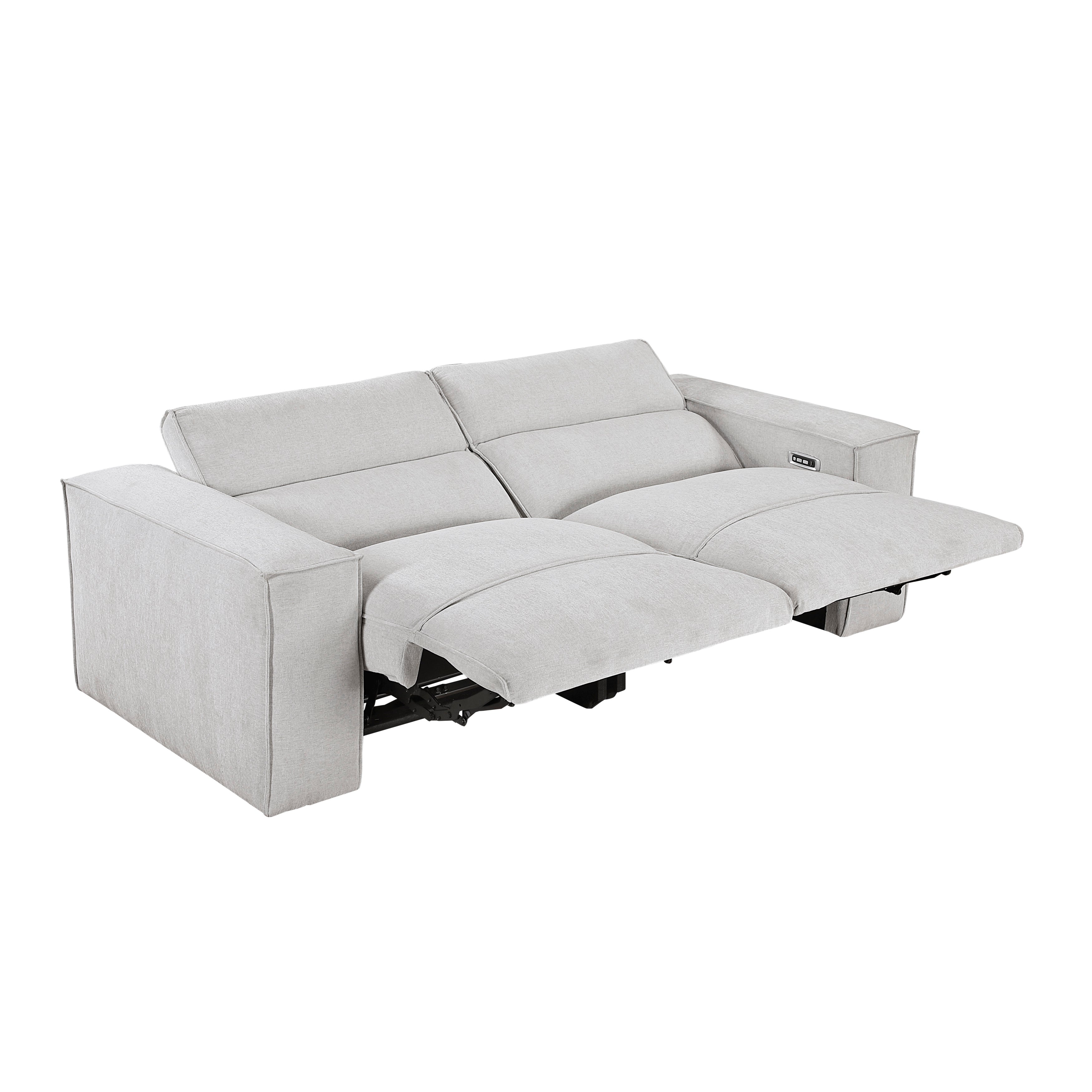 8414GRY-2PWH* (2)Power Double Reclining Love Seat with Power Headrests - 8414GRY-2PWH*
