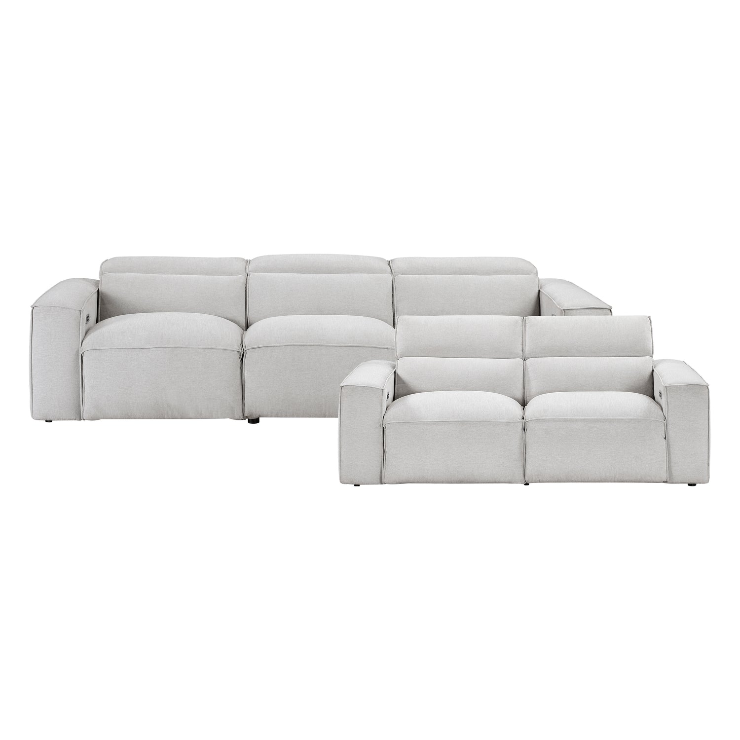 8414GRY*2PWH 2pc Set: Sofa, Love - 8414GRY*2PWH