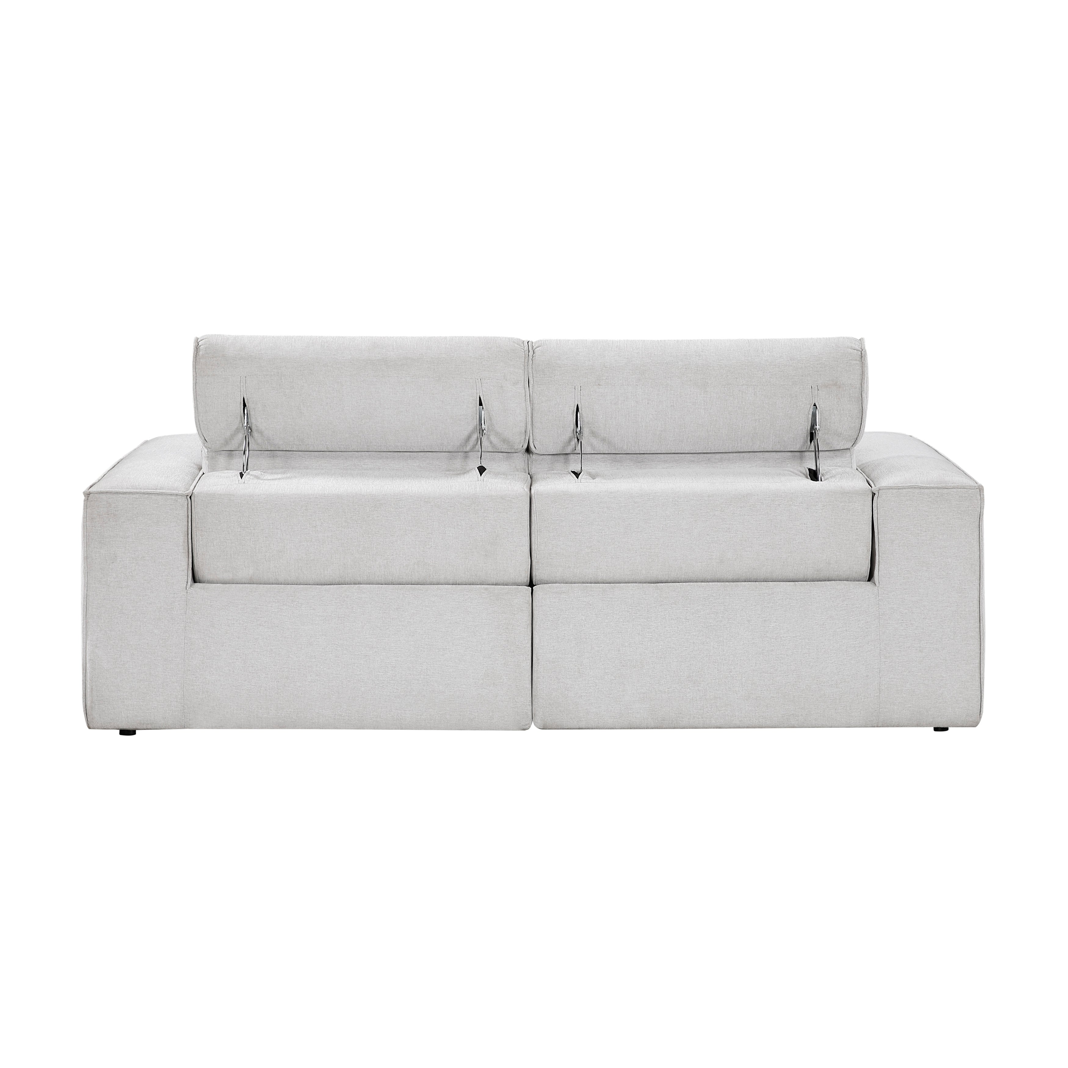 8414GRY*2PWH 2pc Set: Sofa, Love - 8414GRY*2PWH