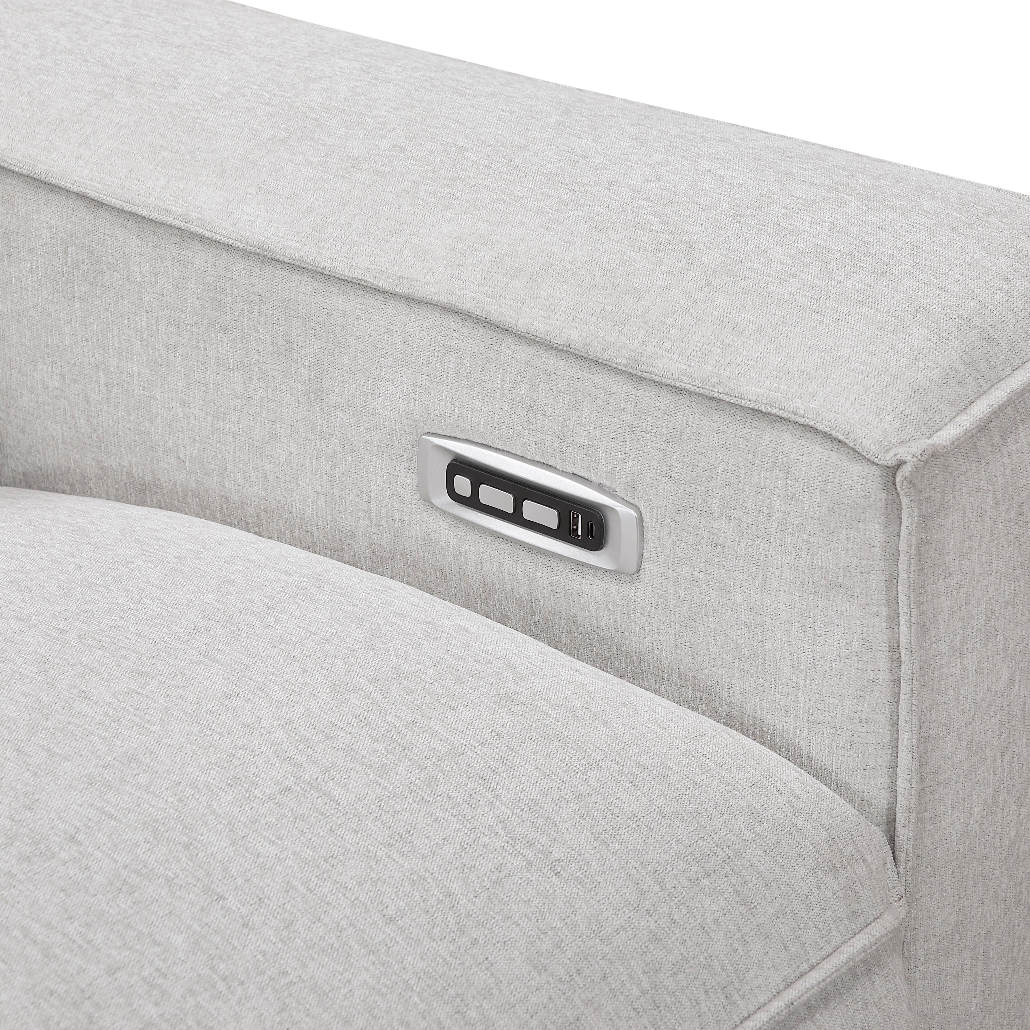 8414GRY*2PWH 2pc Set: Sofa, Love - 8414GRY*2PWH