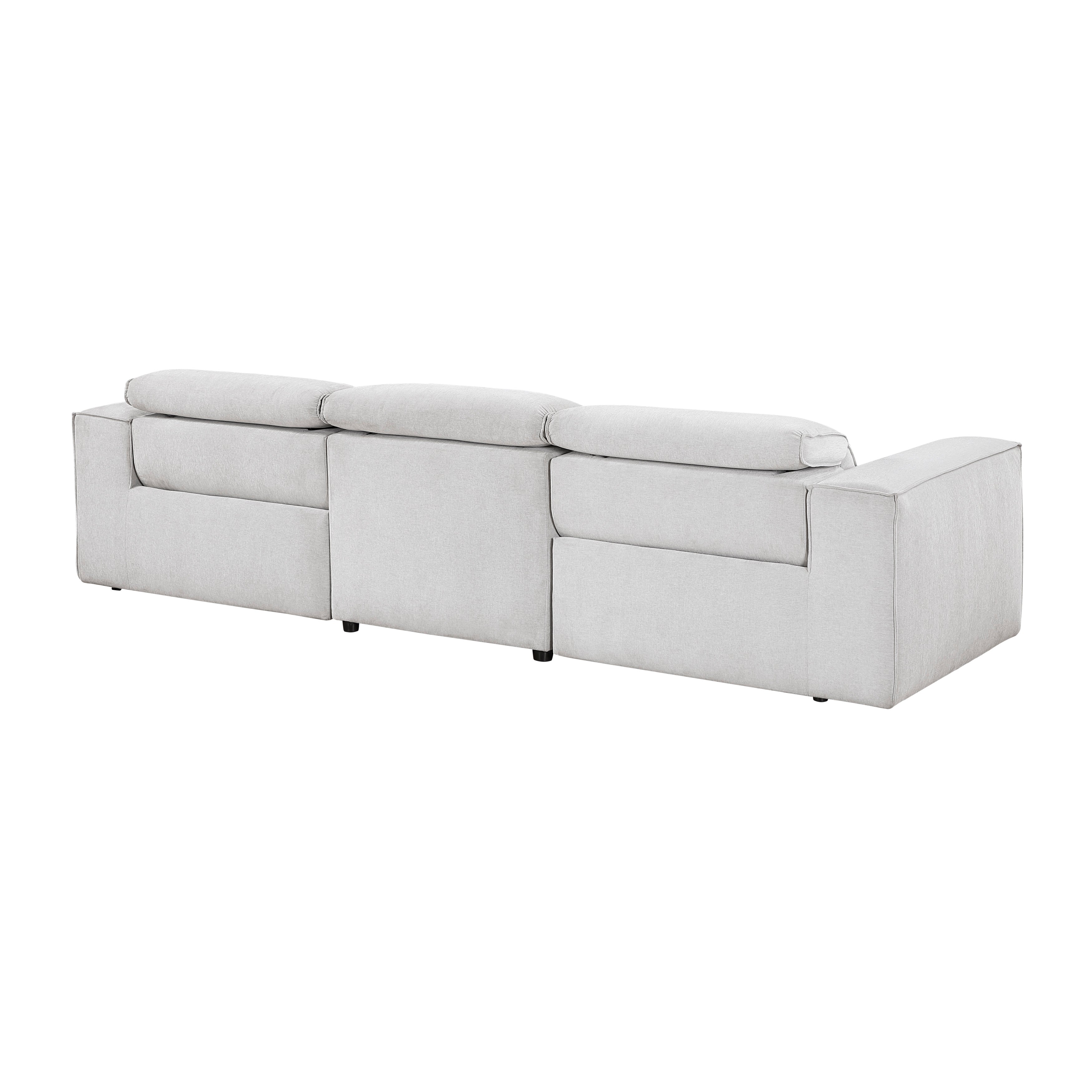 8414GRY*2PWH 2pc Set: Sofa, Love - 8414GRY*2PWH