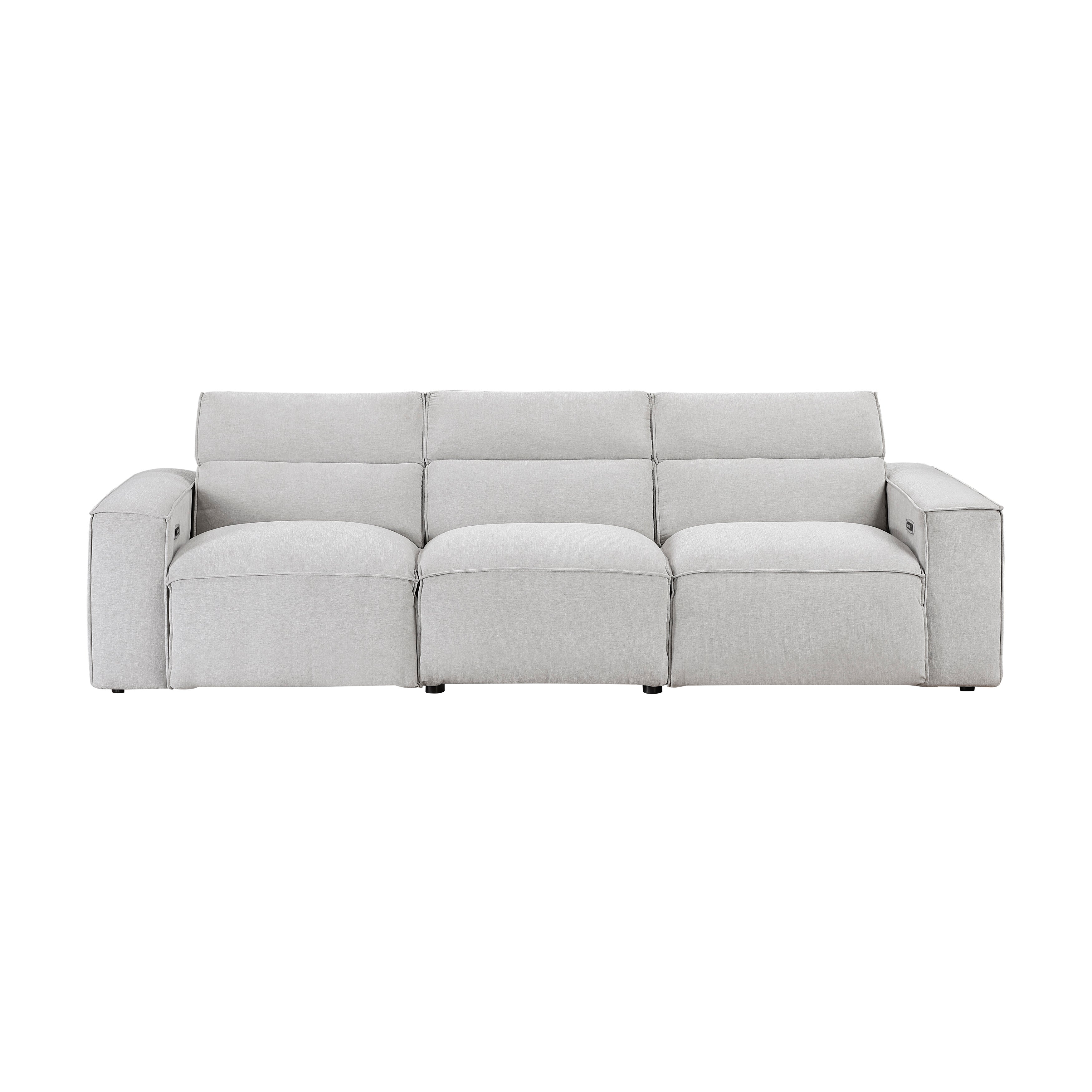 8414GRY*2PWH 2pc Set: Sofa, Love - 8414GRY*2PWH