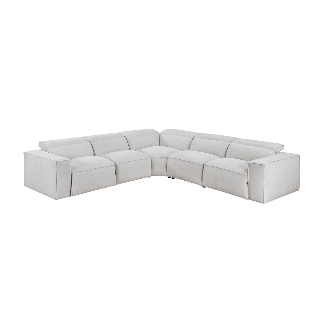 8414GRY-*5LRRRPWH (5)5-Piece Modular Power Reclining Sectional with Power Headrests - 8414GRY-*5LRRRPWH