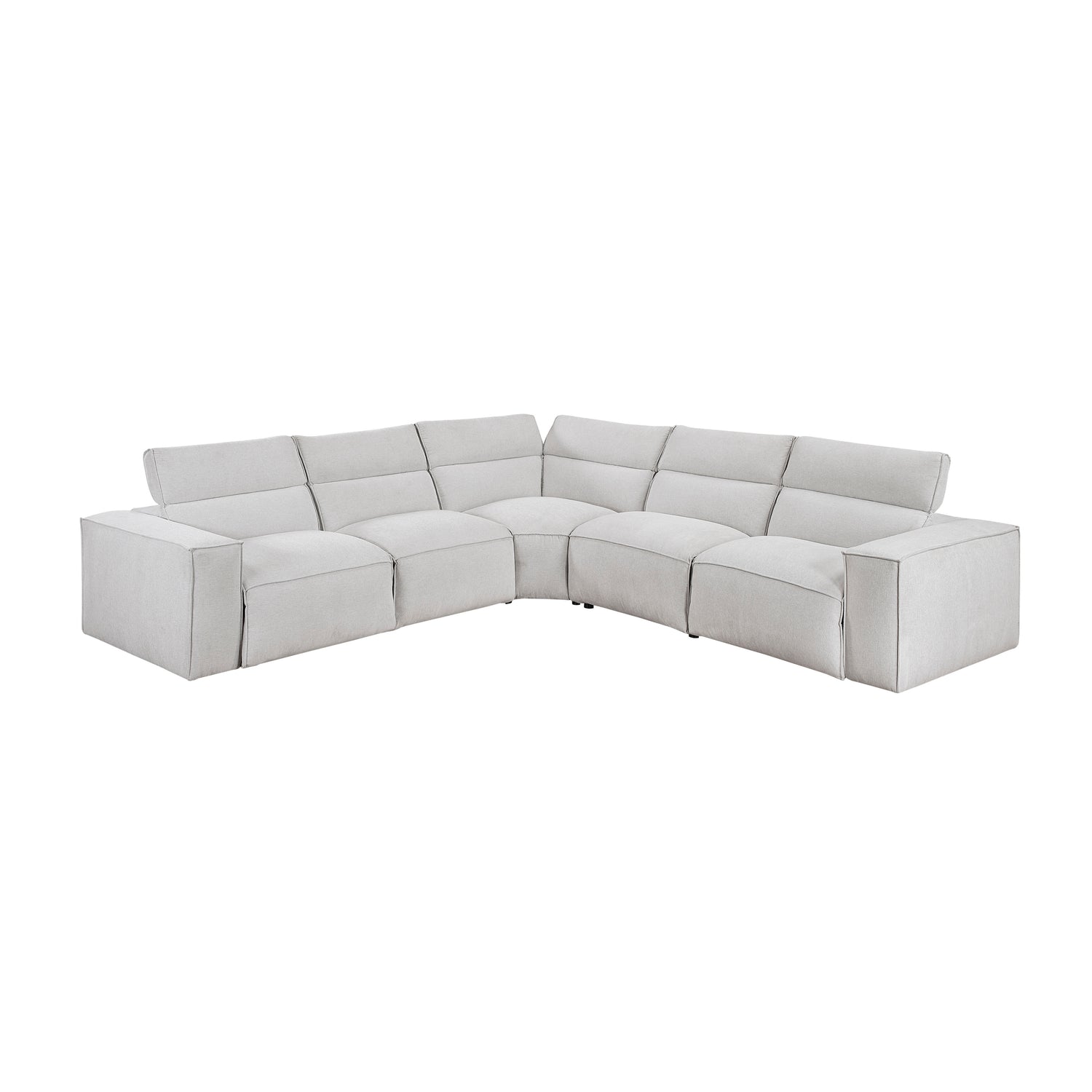 8414GRY-*5LRRRPWH (5)5-Piece Modular Power Reclining Sectional with Power Headrests - 8414GRY-*5LRRRPWH