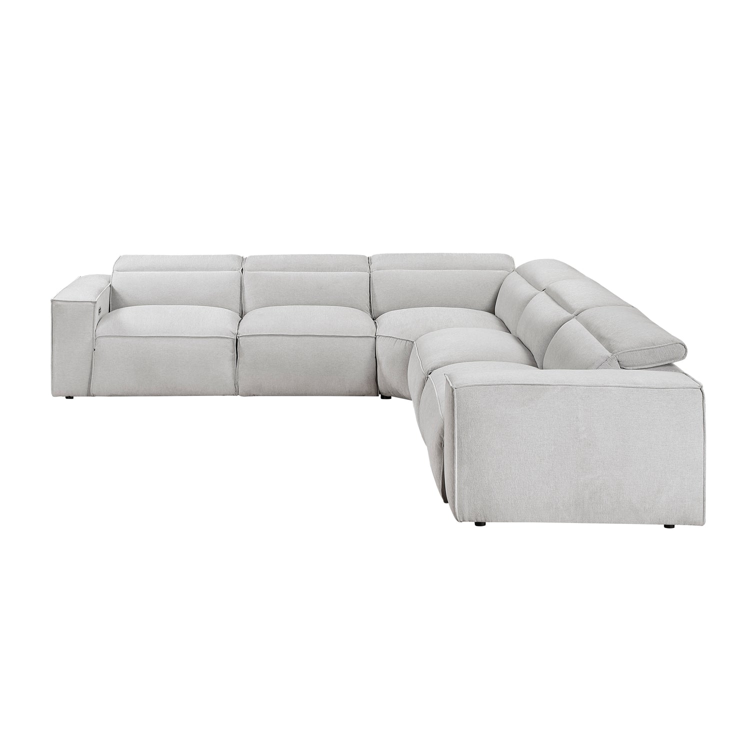 8414GRY-*5LRRRPWH (5)5-Piece Modular Power Reclining Sectional with Power Headrests - 8414GRY-*5LRRRPWH