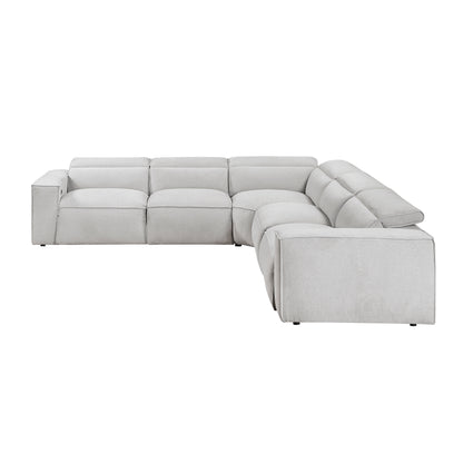 8414GRY-*5LRRRPWH (5)5-Piece Modular Power Reclining Sectional with Power Headrests - 8414GRY-*5LRRRPWH