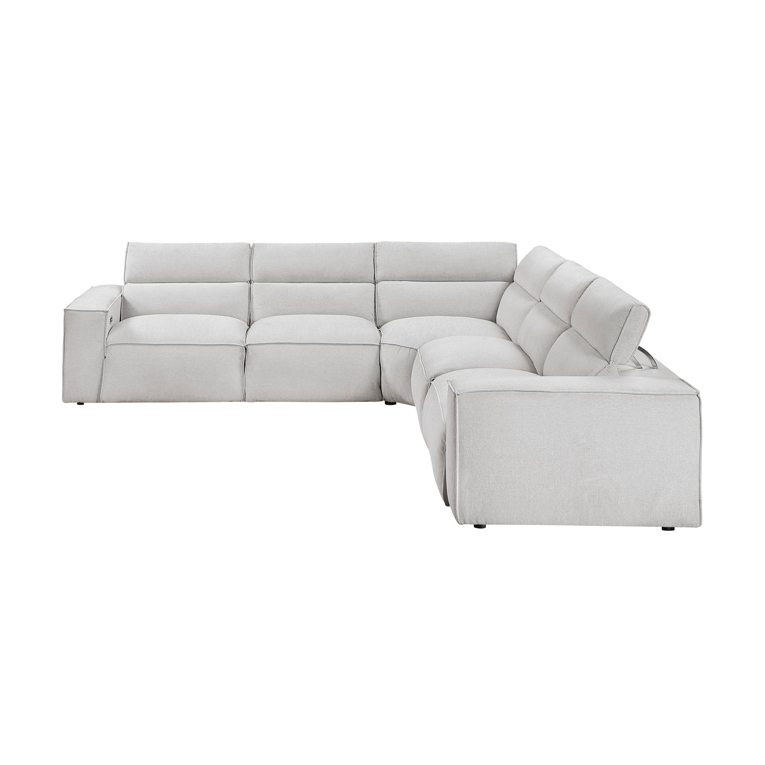 8414GRY-*5LRRRPWH (5)5-Piece Modular Power Reclining Sectional with Power Headrests - 8414GRY-*5LRRRPWH