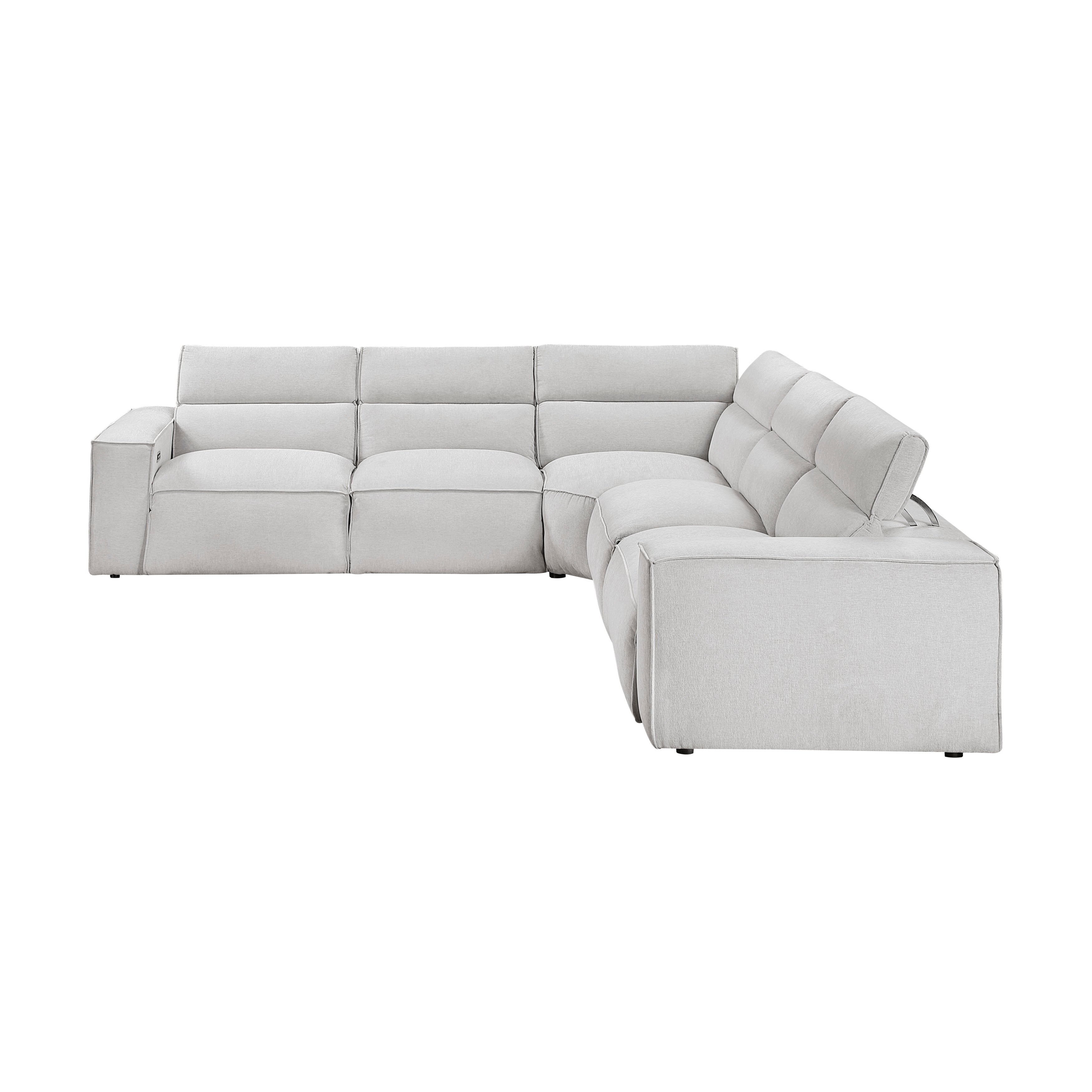 8414GRY-*5LRRRPWH (5)5-Piece Modular Power Reclining Sectional with Power Headrests - 8414GRY-*5LRRRPWH