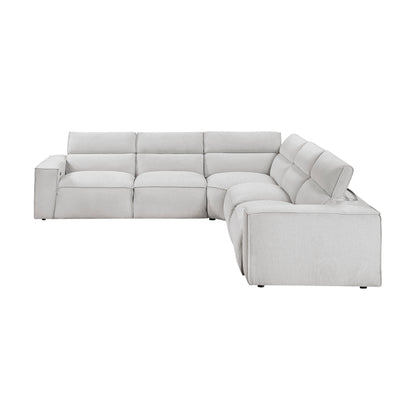 8414GRY-*5LRRRPWH (5)5-Piece Modular Power Reclining Sectional with Power Headrests - 8414GRY-*5LRRRPWH