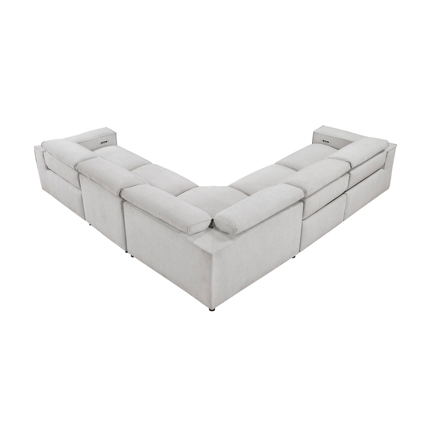 8414GRY-*5LRRRPWH (5)5-Piece Modular Power Reclining Sectional with Power Headrests - 8414GRY-*5LRRRPWH