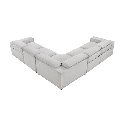 8414GRY-*5LRRRPWH (5)5-Piece Modular Power Reclining Sectional with Power Headrests - 8414GRY-*5LRRRPWH