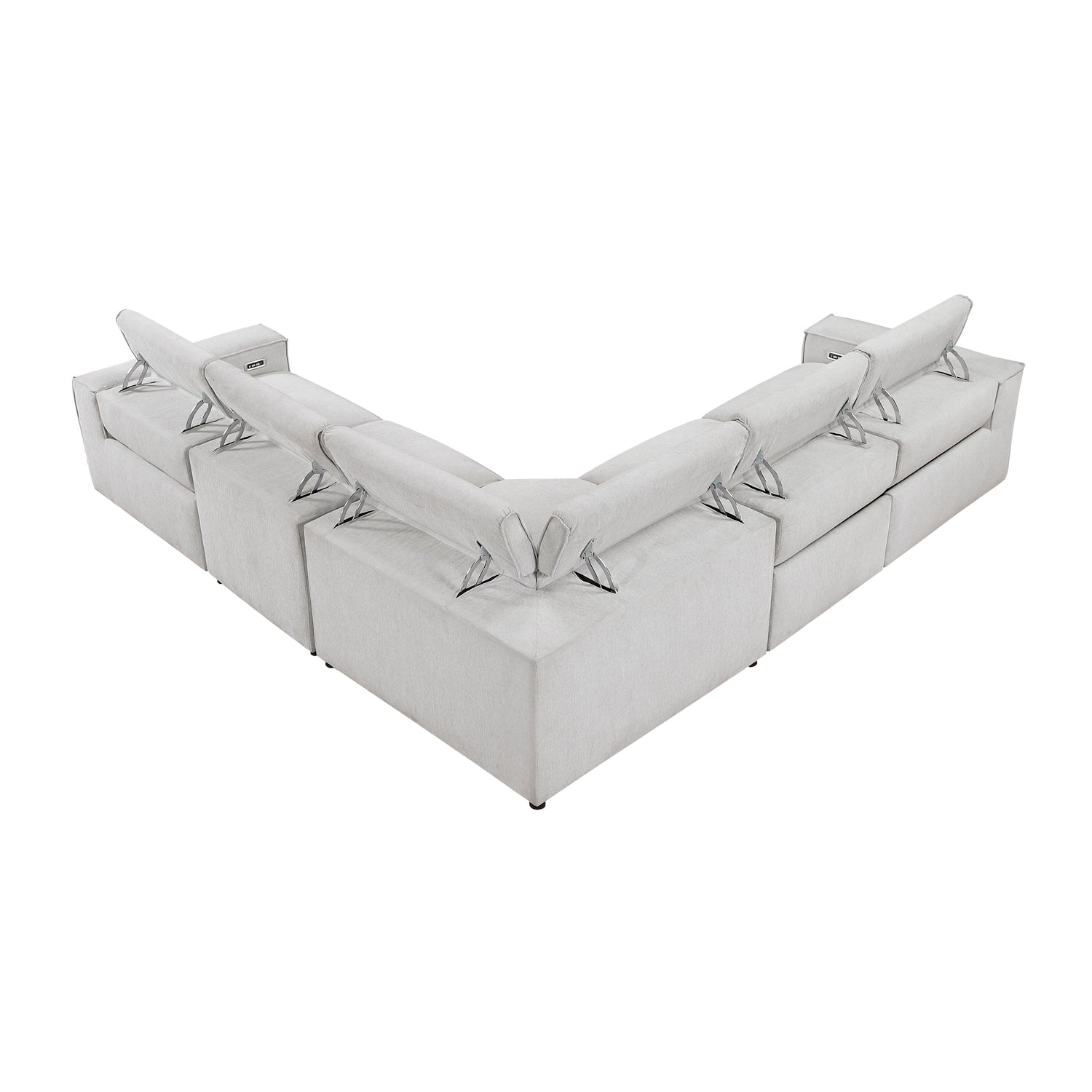 8414GRY-*5LRRRPWH (5)5-Piece Modular Power Reclining Sectional with Power Headrests - 8414GRY-*5LRRRPWH