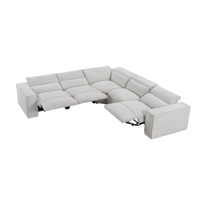 8414GRY-*5LRRRPWH (5)5-Piece Modular Power Reclining Sectional with Power Headrests - 8414GRY-*5LRRRPWH
