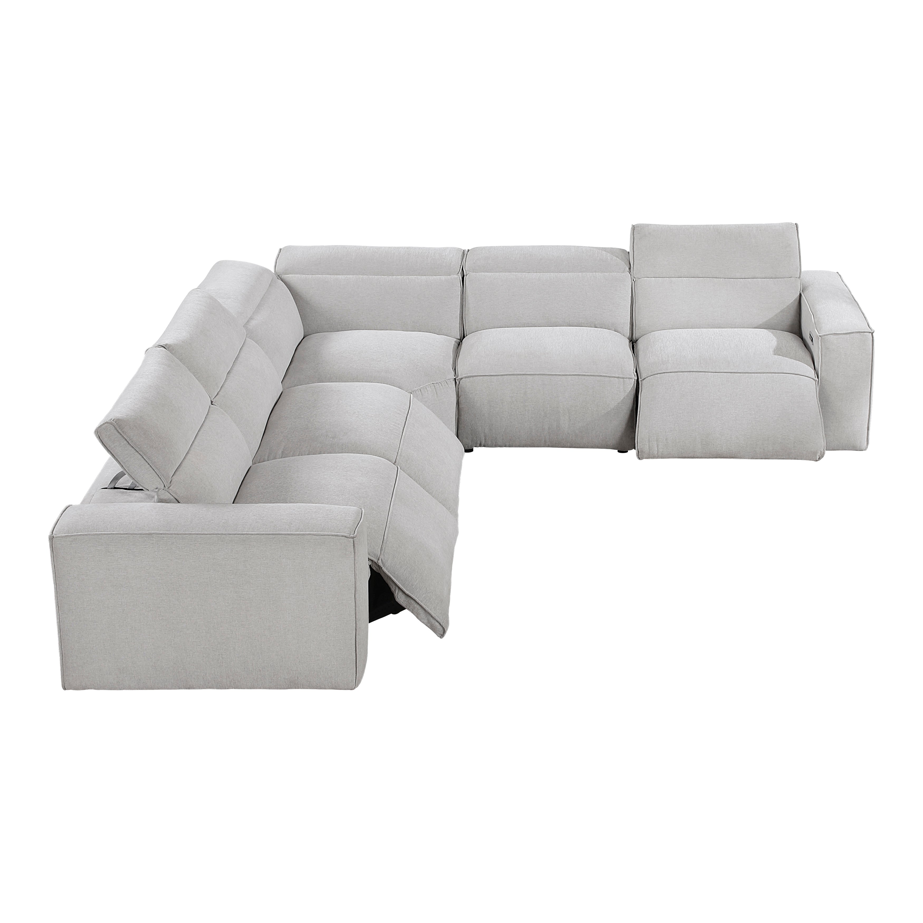 8414GRY-*5LRRRPWH (5)5-Piece Modular Power Reclining Sectional with Power Headrests - 8414GRY-*5LRRRPWH