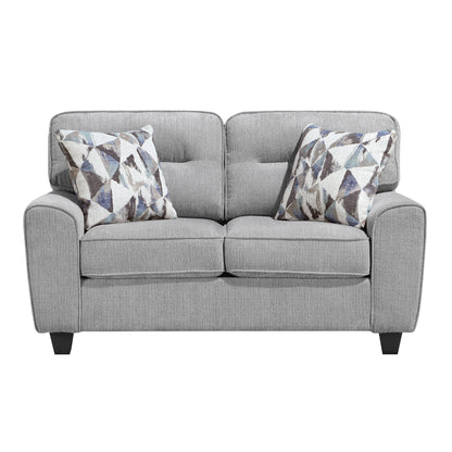 8416GY*2 2pc Set: Sofa, Love - 8416GY*2