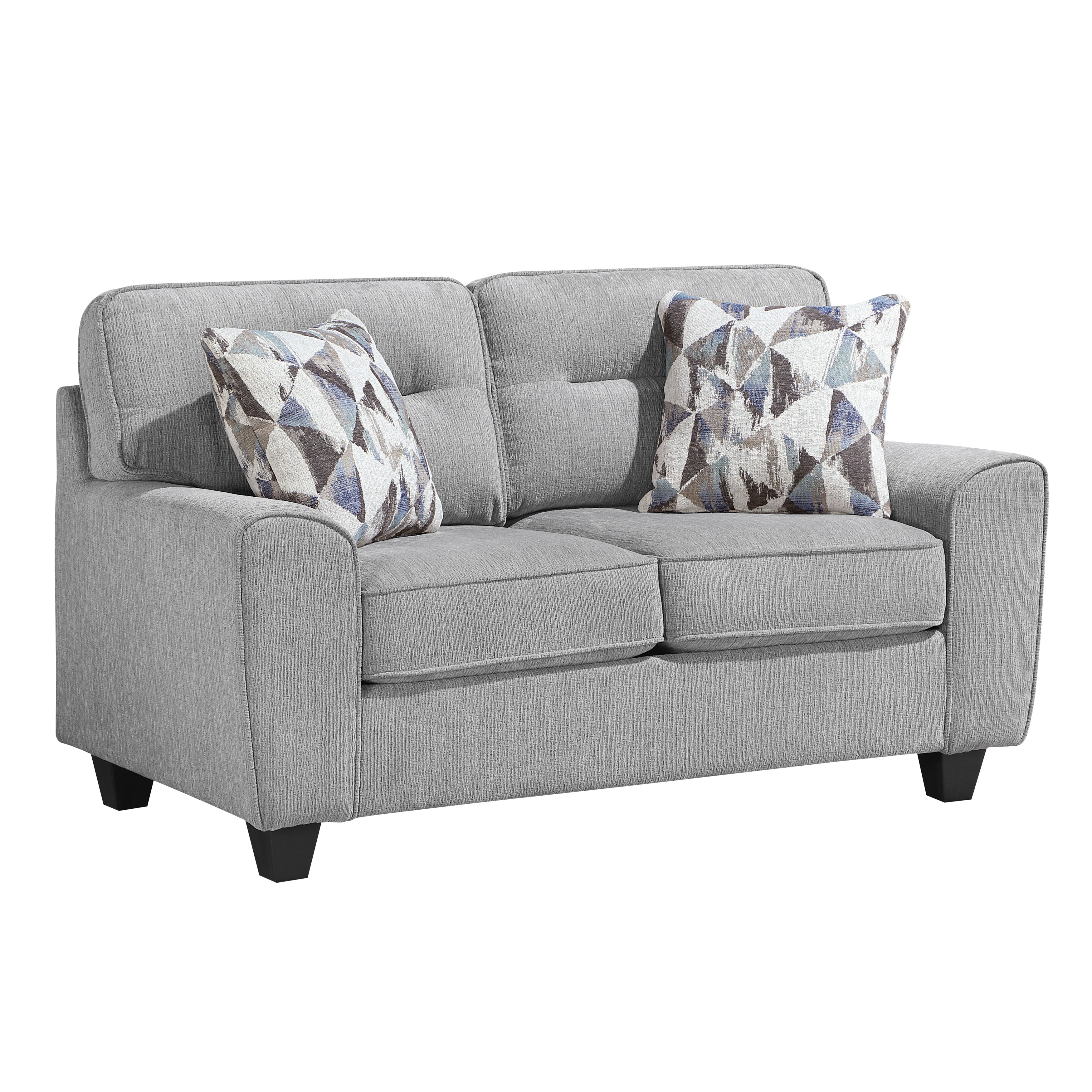 8416GY*2 2pc Set: Sofa, Love - 8416GY*2