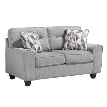 8416GY*2 2pc Set: Sofa, Love - 8416GY*2