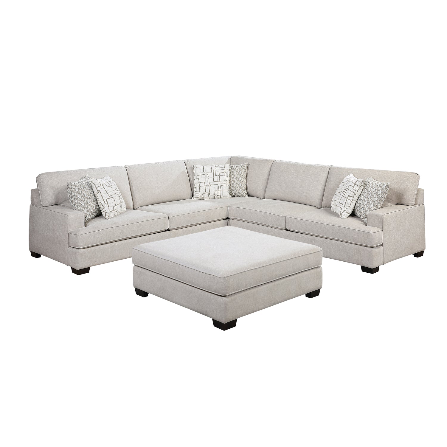8435BE*42L2R (4)4-Piece Sectional with Ottoman - 8435BE*42L2R
