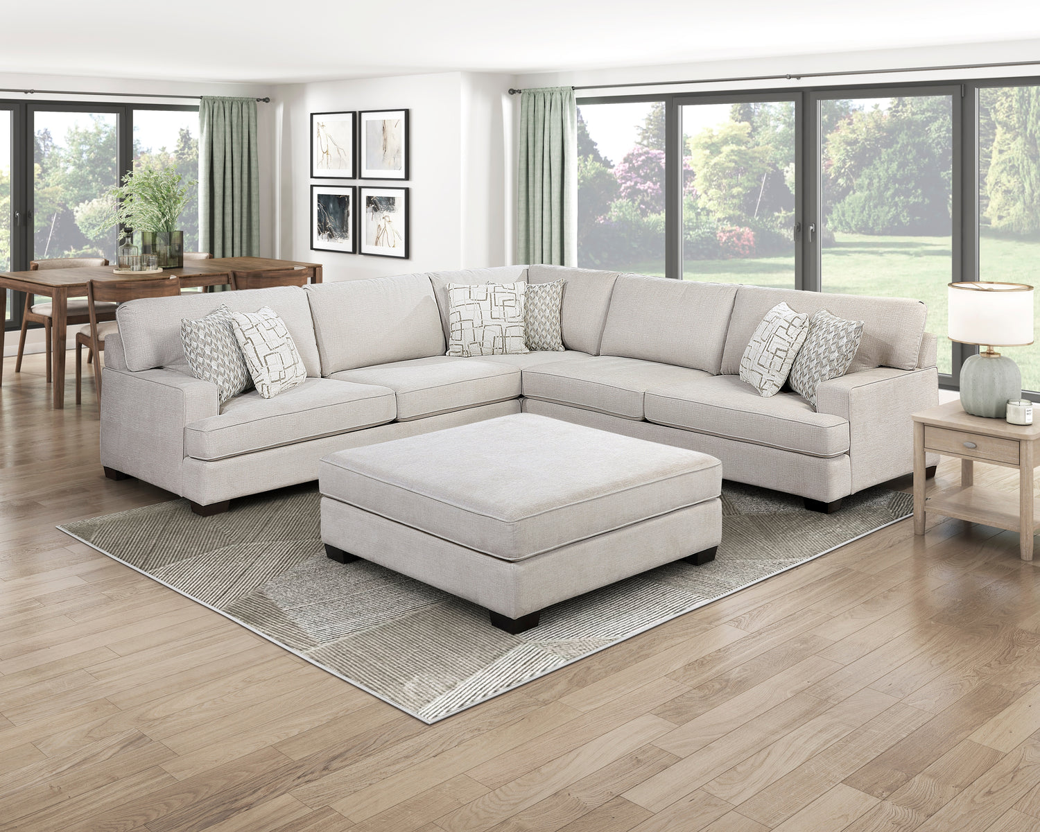 8435BE*42L2R (4)4-Piece Sectional with Ottoman - 8435BE*42L2R