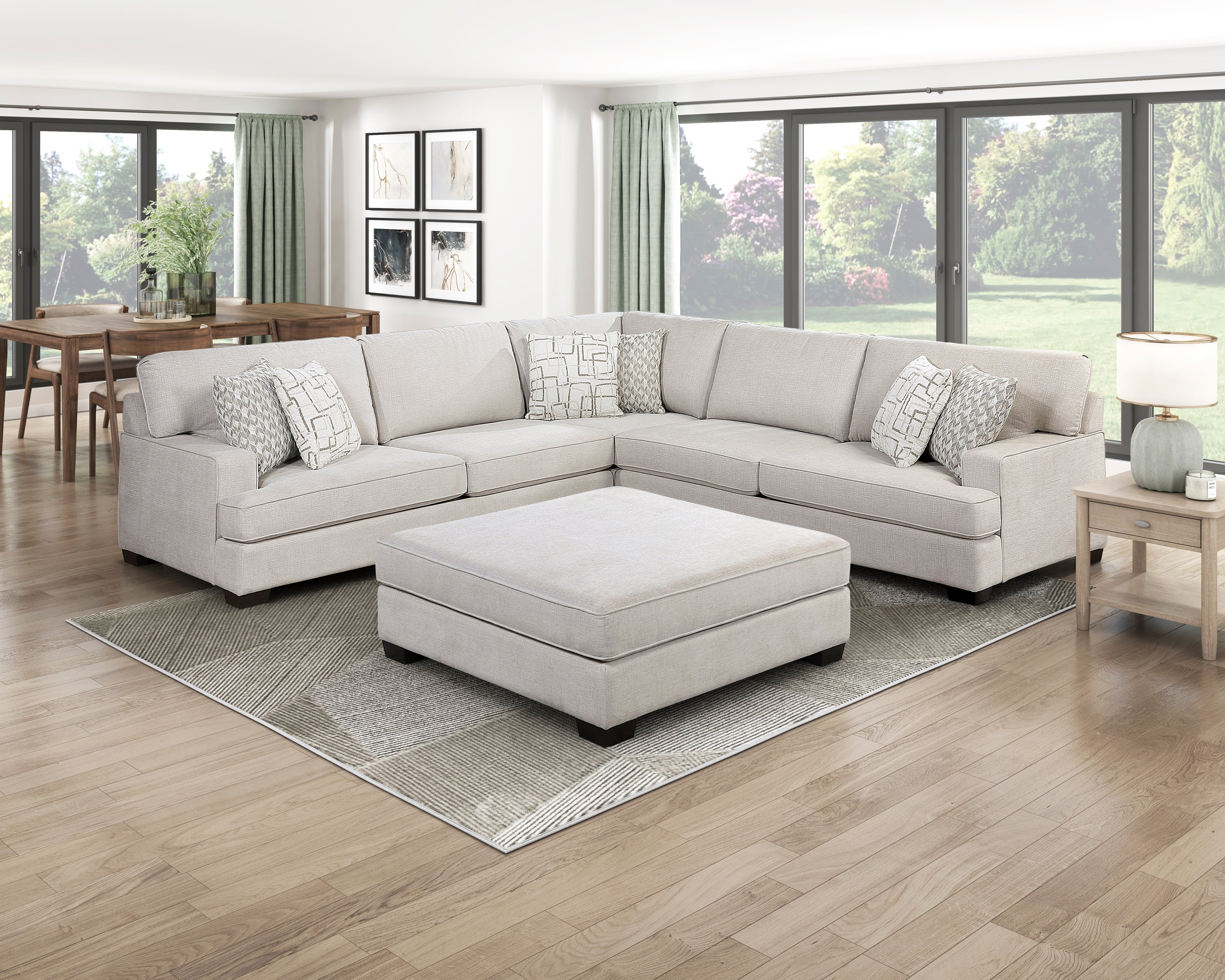 8435BE*42L2R (4)4-Piece Sectional with Ottoman - 8435BE*42L2R