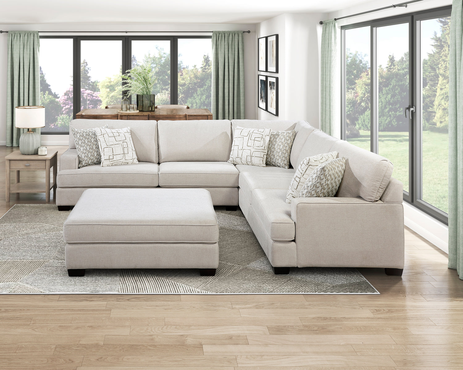 8435BE*42L2R (4)4-Piece Sectional with Ottoman - 8435BE*42L2R