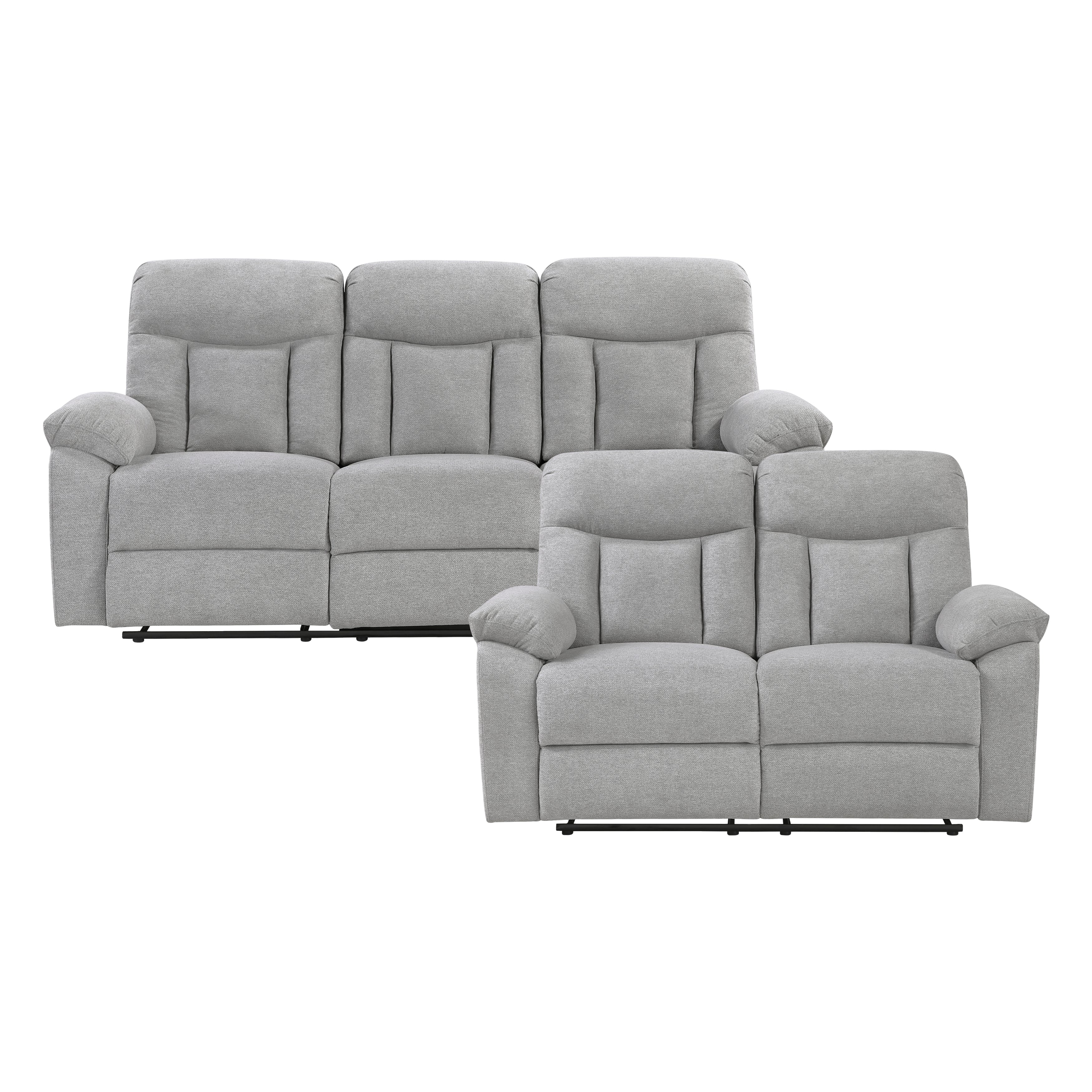 8440GRY*2 2pc Set: Sofa, Love - 8440GRY*2