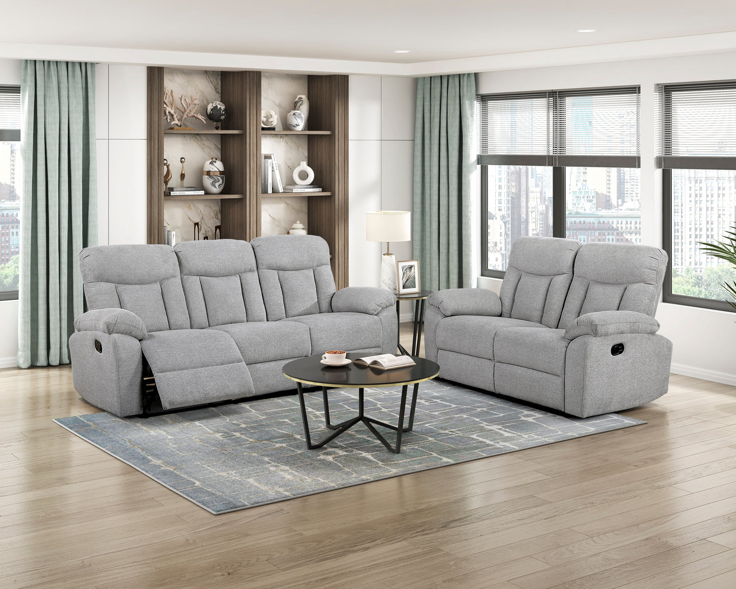 8440GRY-2 Double Reclining Love Seat - 8440GRY-2