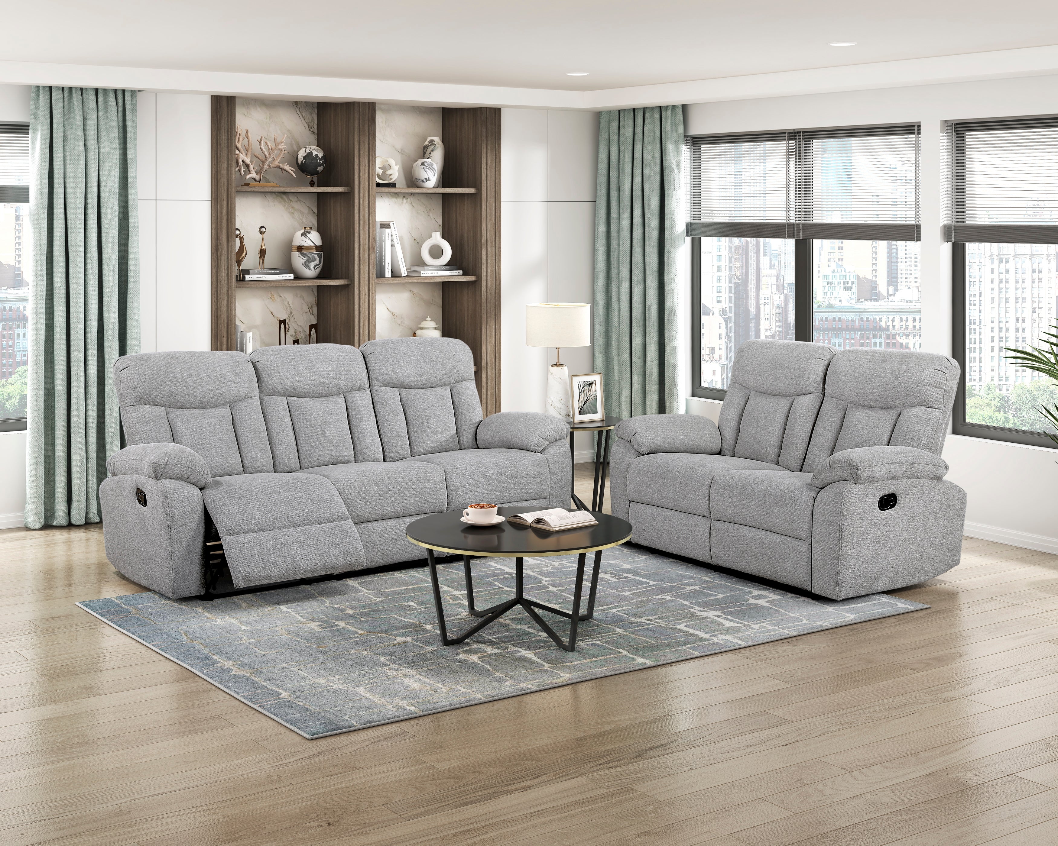 8440GRY-2 Double Reclining Love Seat - 8440GRY-2