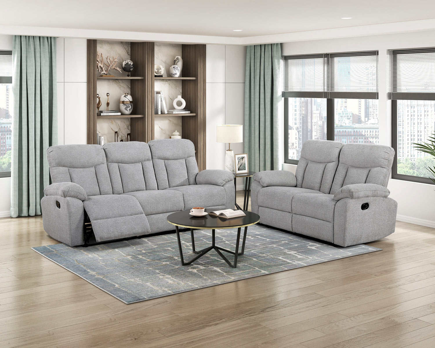 Jules Gray Double Reclining Living Room Set from Homelegance - Luna Furniture