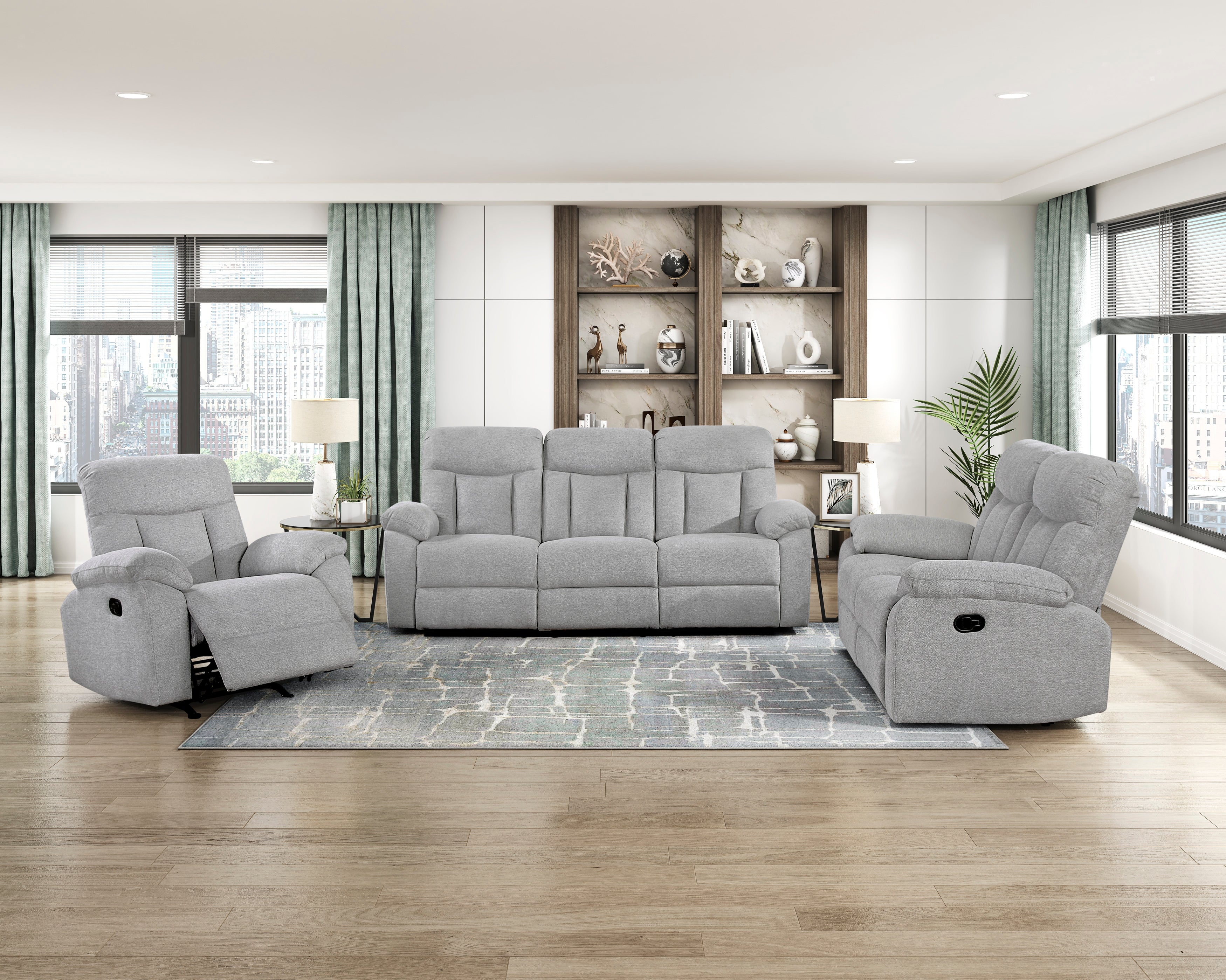 Jules Gray Double Reclining Living Room Set from Homelegance - Luna Furniture