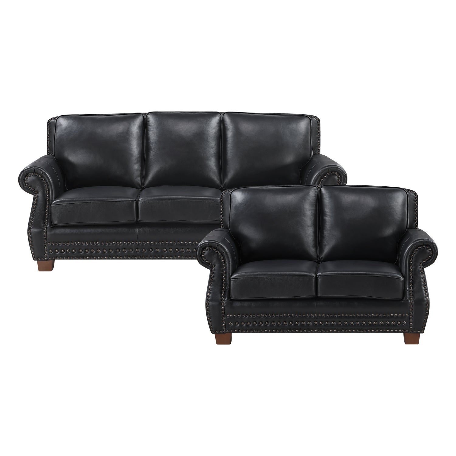 8448BLK*2 2pc Set: Sofa, Love - 8448BLK*2