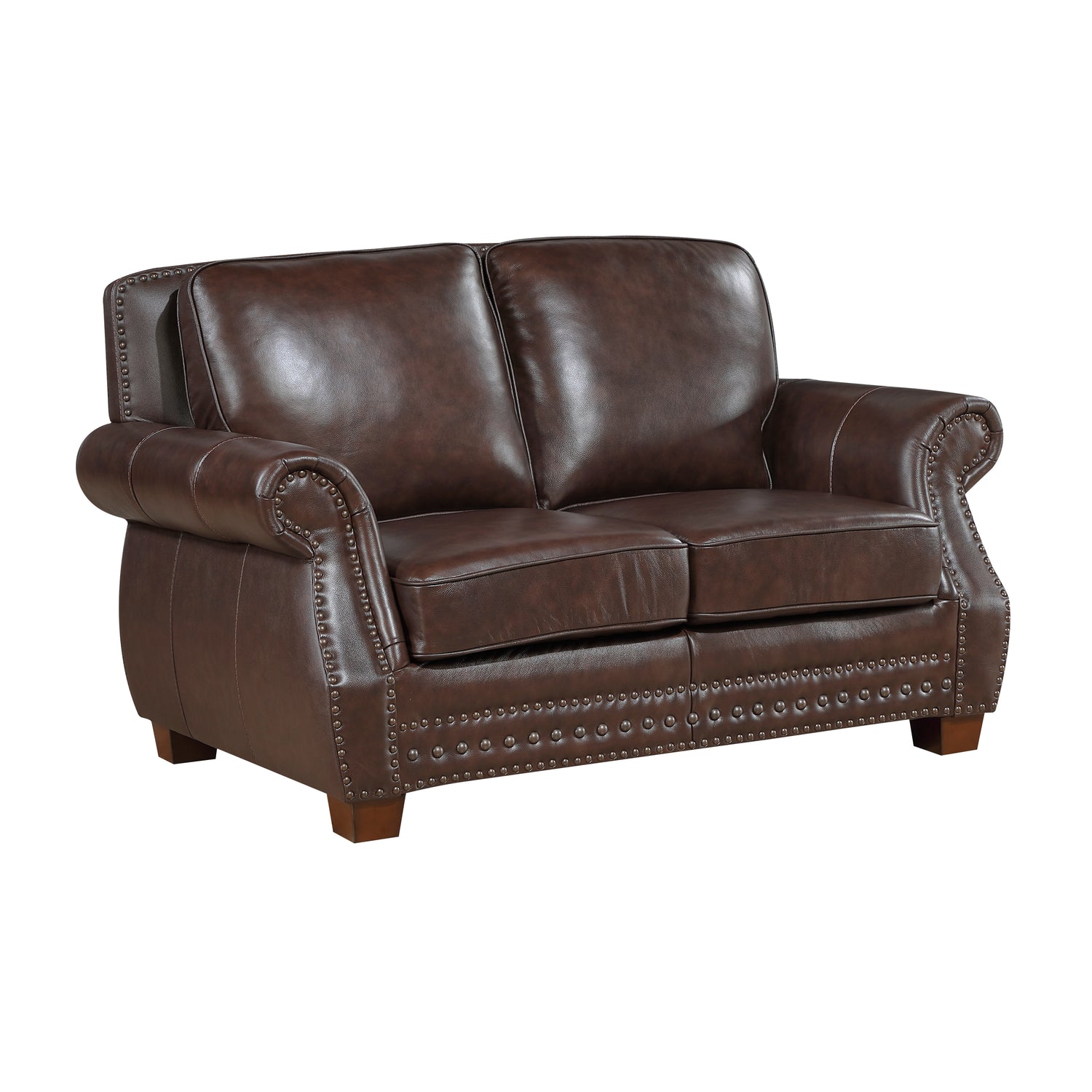8448BRW*2 2pc Set: Sofa, Love - 8448BRW*2