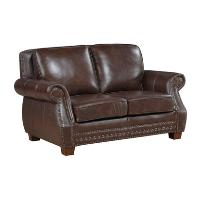 8448BRW*2 2pc Set: Sofa, Love - 8448BRW*2