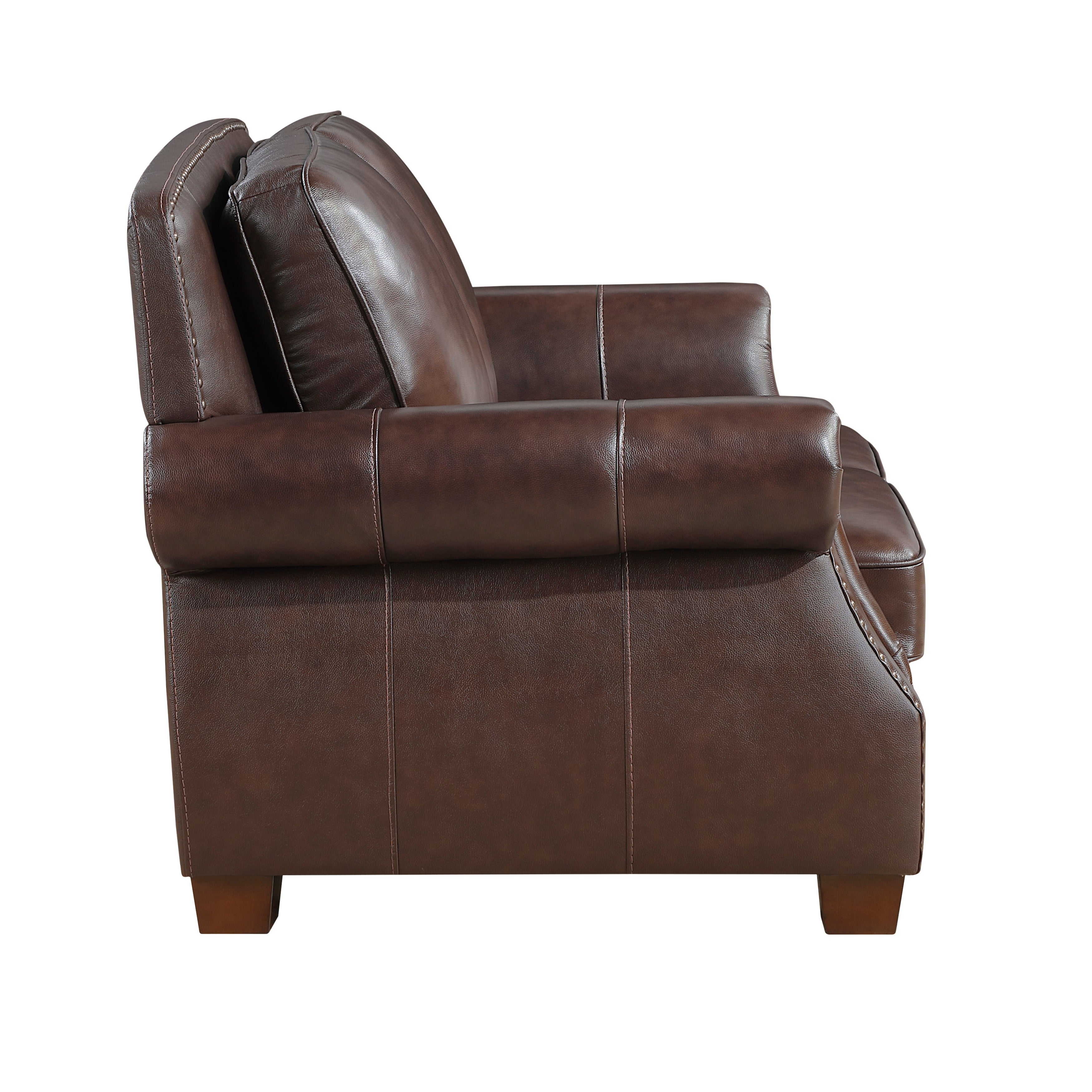 8448BRW*2 2pc Set: Sofa, Love - 8448BRW*2