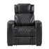 8449BK-1PWHM Power Reclining Chair with Power Headrest, Storage Arms with Cup Holders, Air Massage and Heat, LED Lighting and Charging Ports - 8449BK-1PWHM