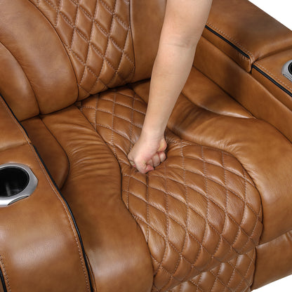 8449BR-1PWHM Power Reclining Chair with Power Headrest, Storage Arms with Cup Holders, Air Massage and Heat, LED Lighting and Charging Ports - 8449BR-1PWHM