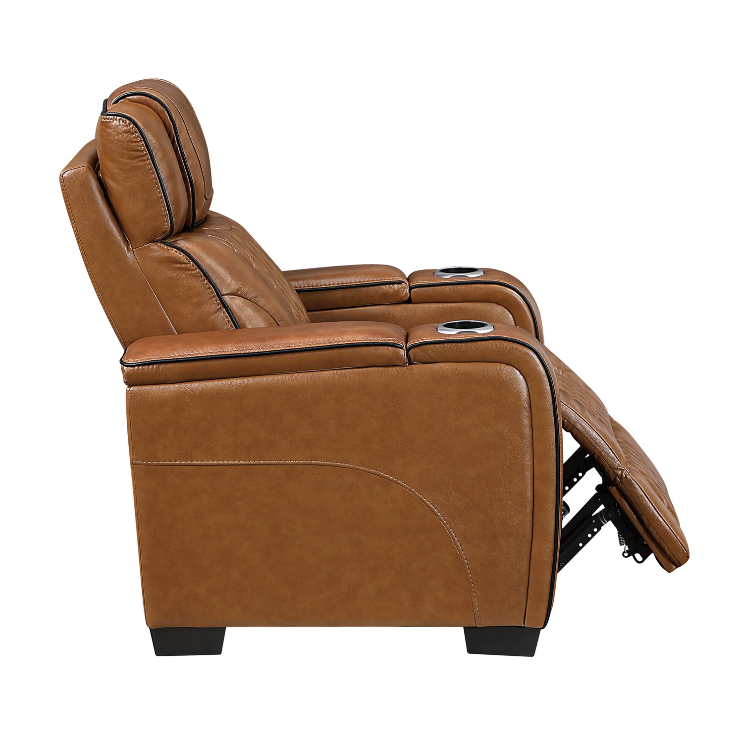8449BR-1PWHM Power Reclining Chair with Power Headrest, Storage Arms with Cup Holders, Air Massage and Heat, LED Lighting and Charging Ports - 8449BR-1PWHM