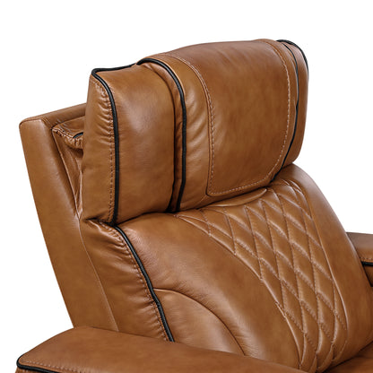 8449BR-2PWHM Power Double Reclining Love Seat with Center Console, Power Headrests, Storage Arms with Cup Holders, Wireless charger, Air Massage and Heat, LED Lighting and Charging Ports - 8449BR-2PWHM